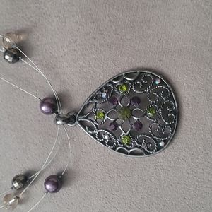 Gorgeous purple & green necklace set